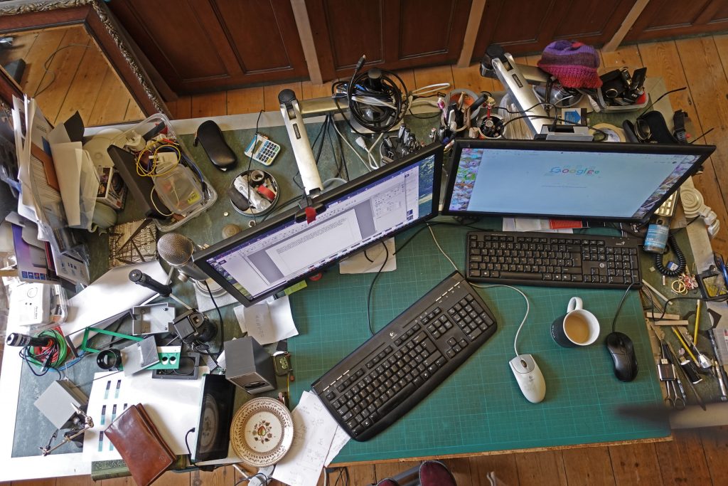 Julian Rogers' messy desk