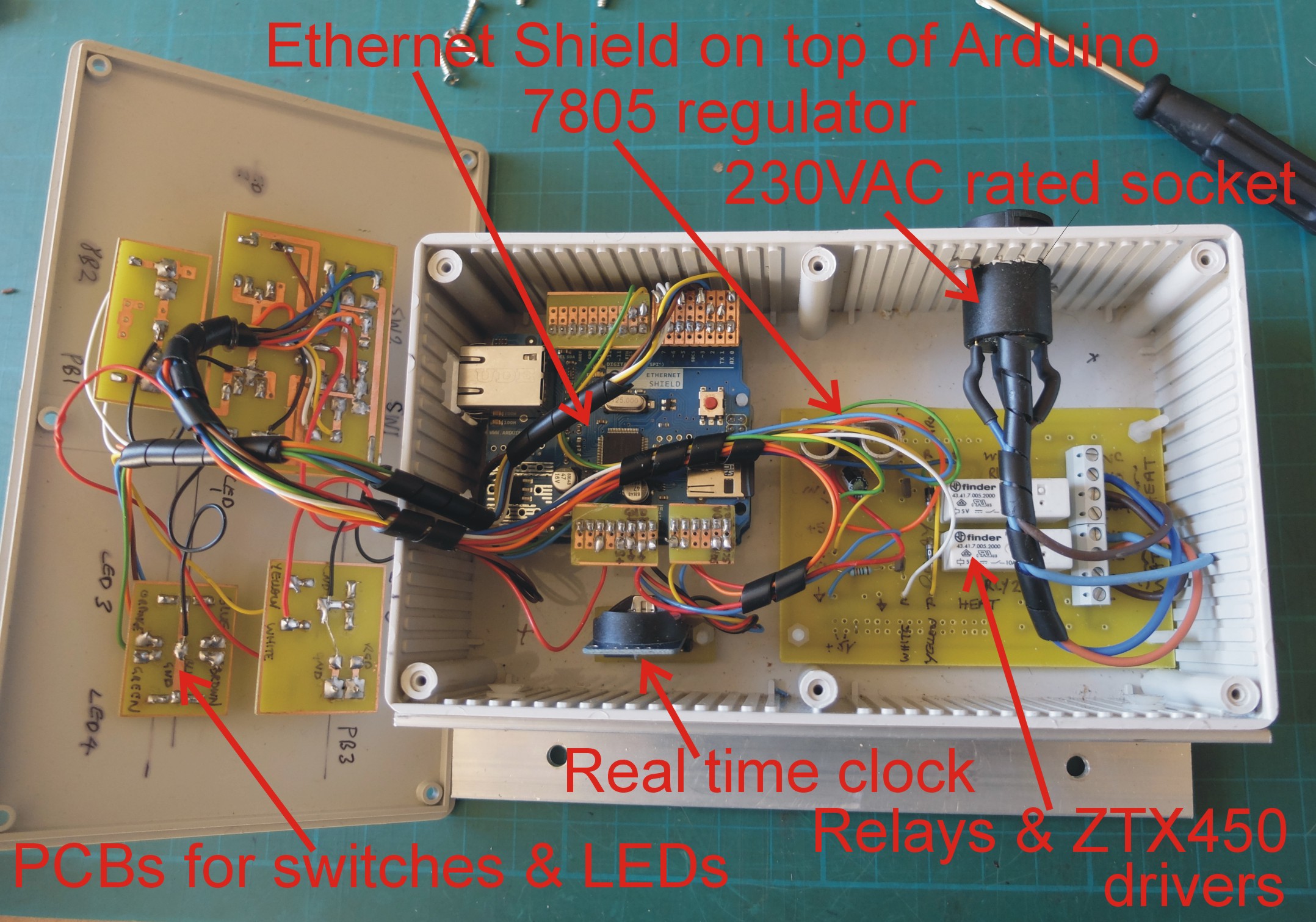 Inside the central heating boiler timer