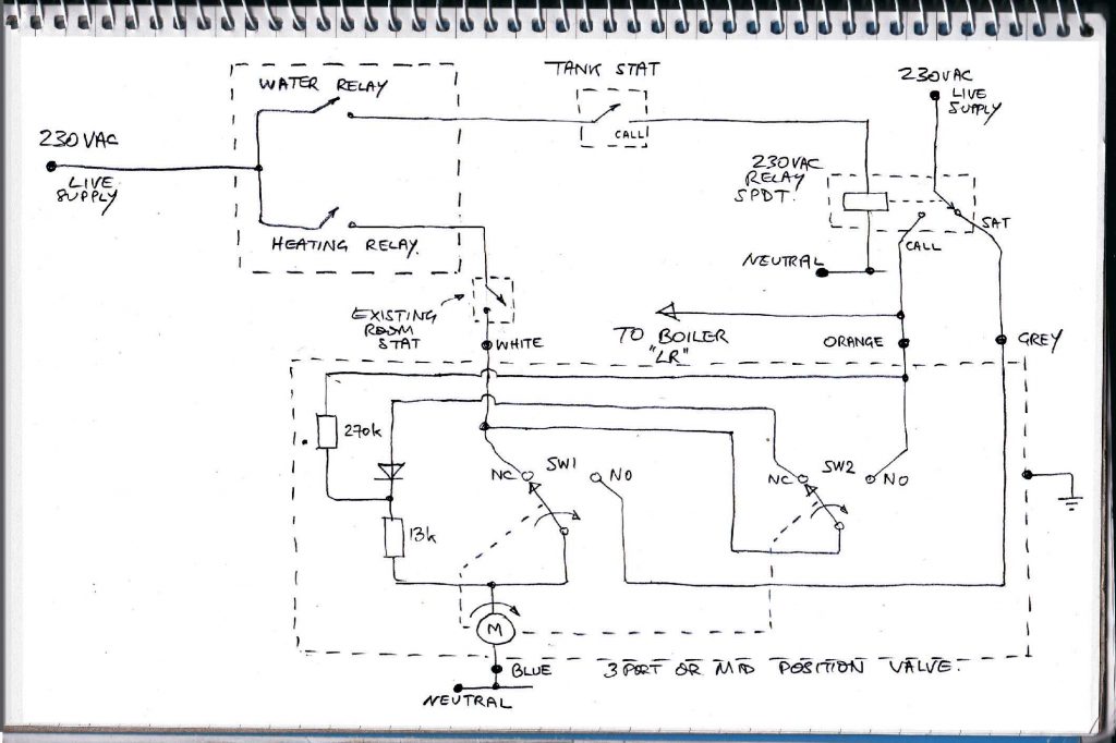 Boiler, valve, relay, stat circuit