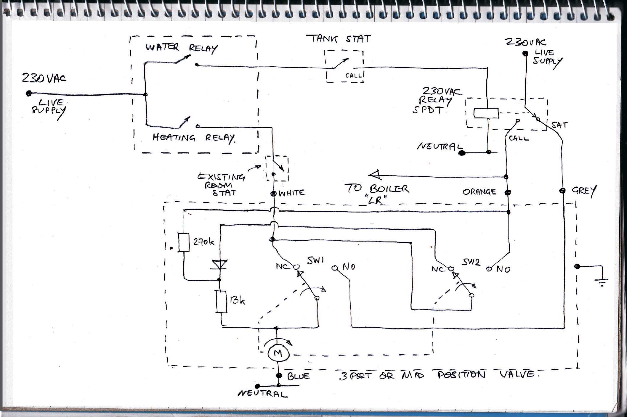 Boiler, valve, relay, stat circuit