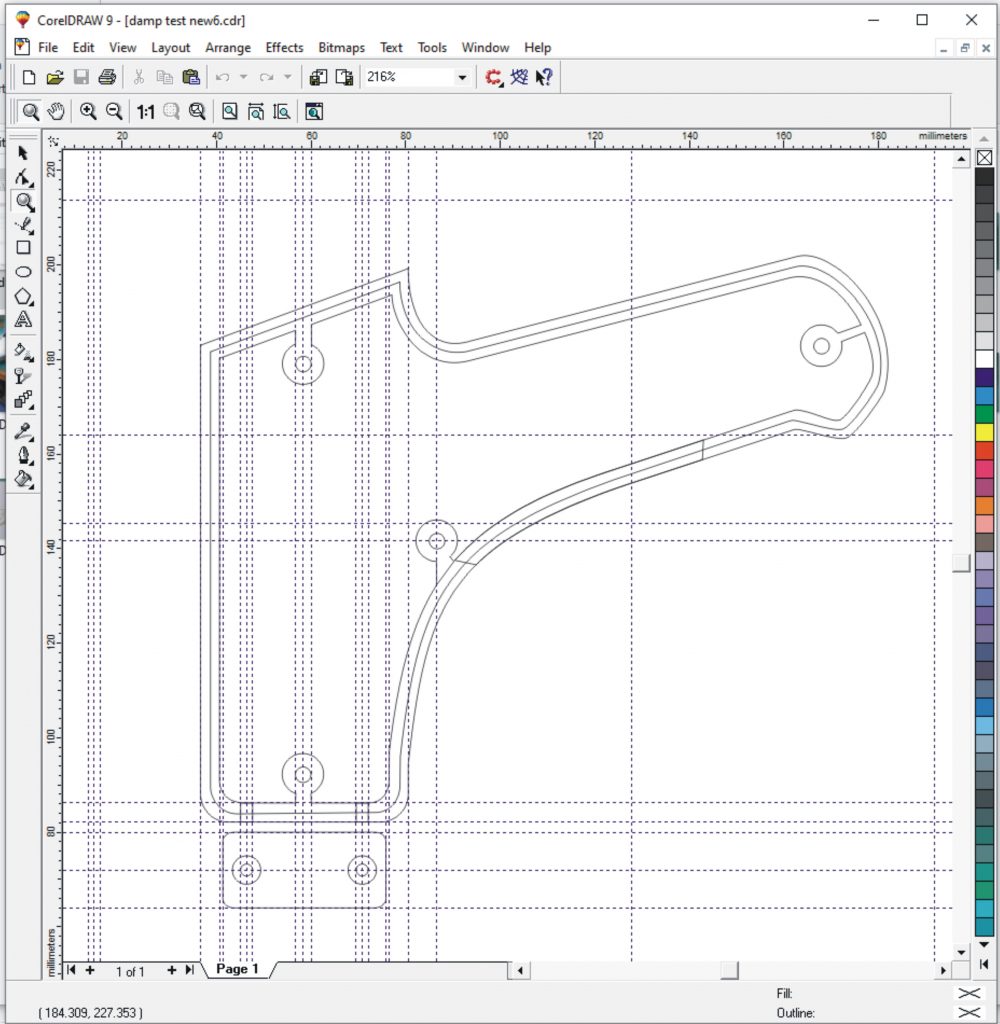 Dampness tester designed on CorelDraw 9