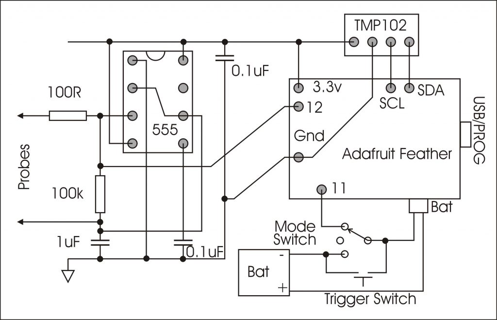 Circuit diagram for soil moisture tester.