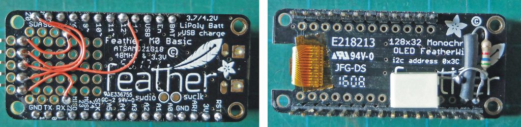 Connections to Feather and OLED.