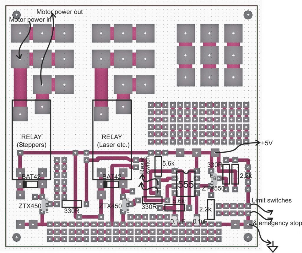 Limit switch pcb layout for laser cutter