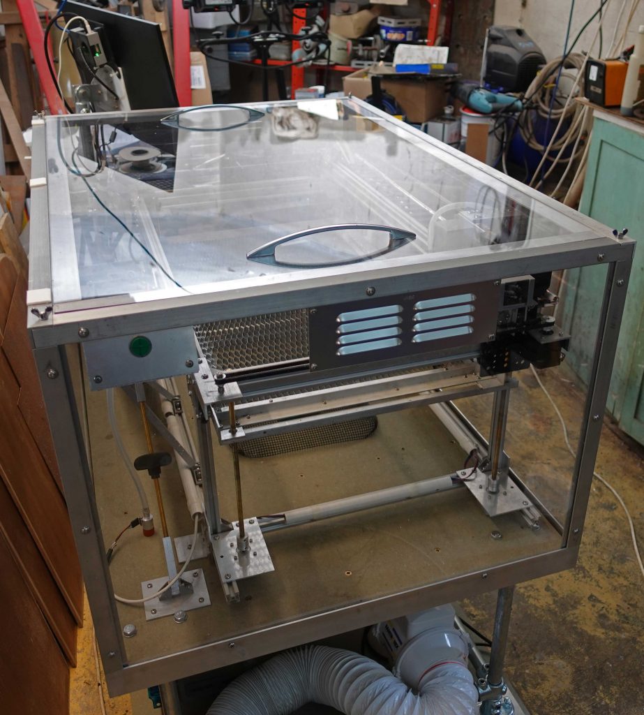 Laser cutter case showing inlet vent