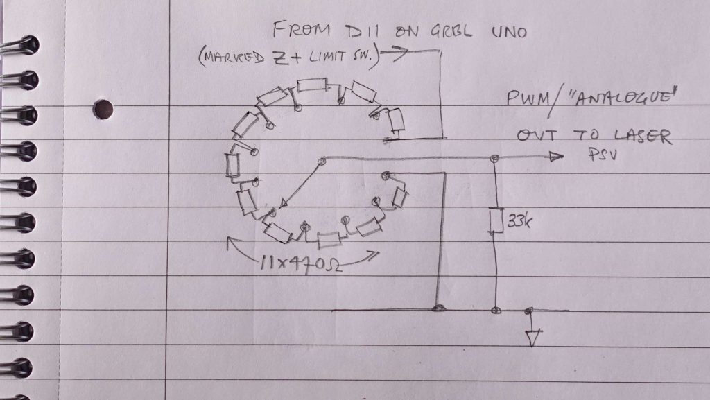 Laser power swiched potentiometer.