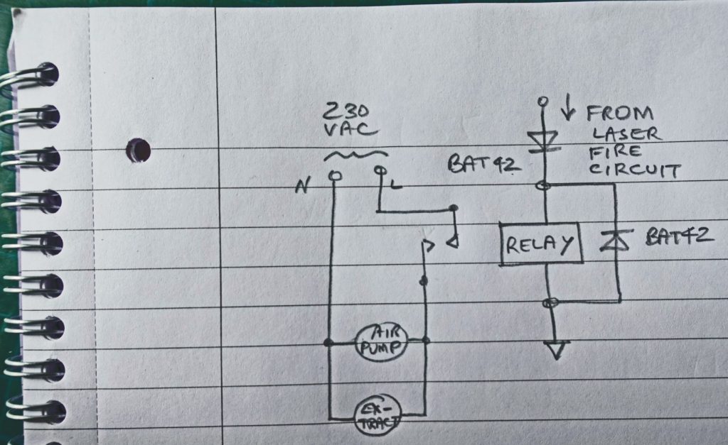 Air pump and extract fan relay circuit