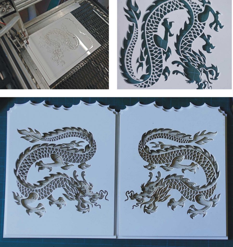 Laser cutting dragon - good result