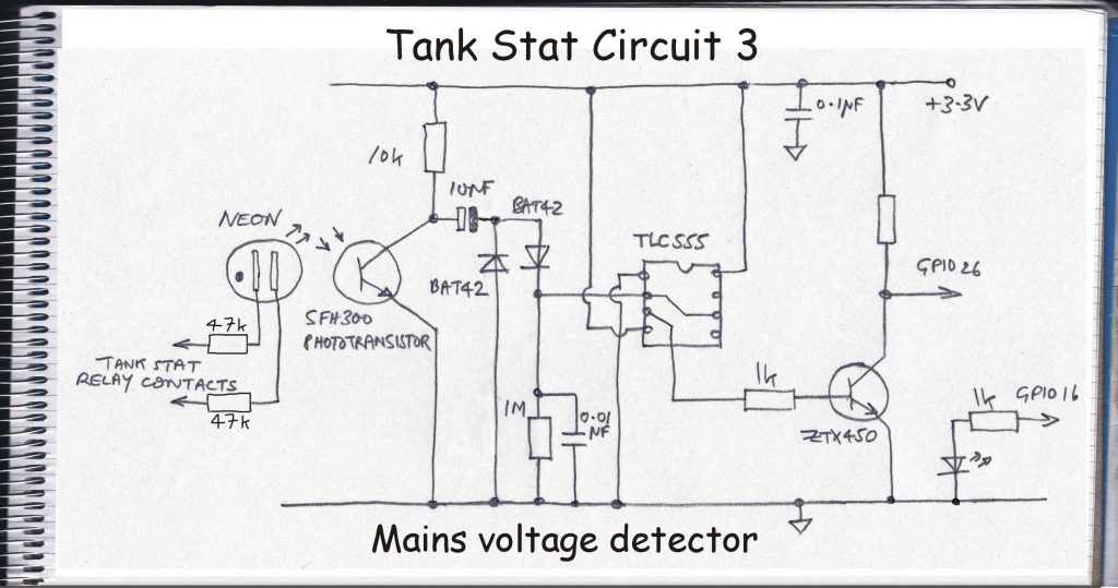 Tank stat mains voltage detector